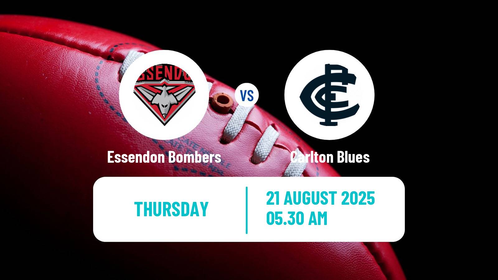 Aussie rules AFL Essendon Bombers - Carlton Blues