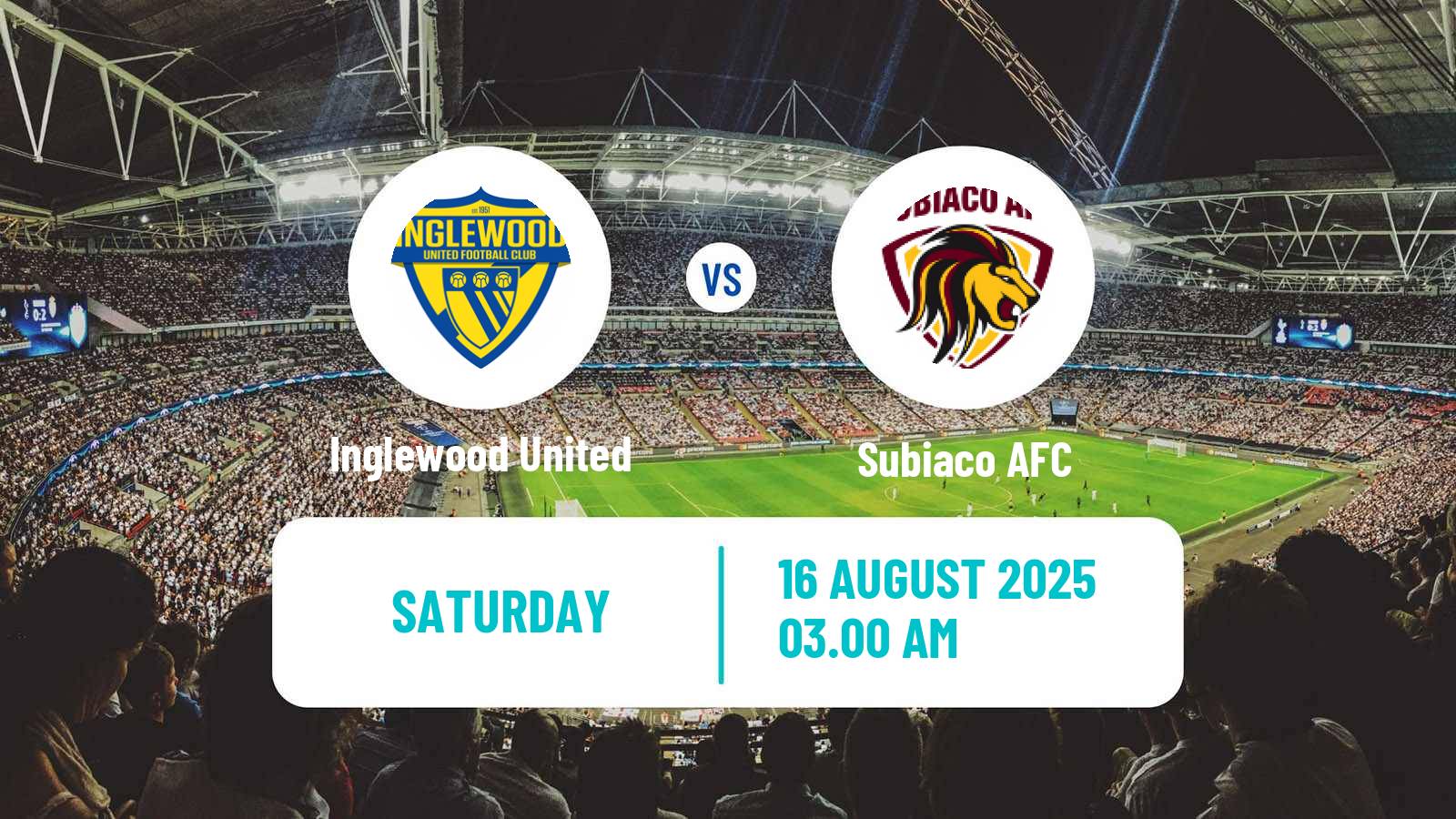 Soccer Australian WA State League Inglewood United - Subiaco
