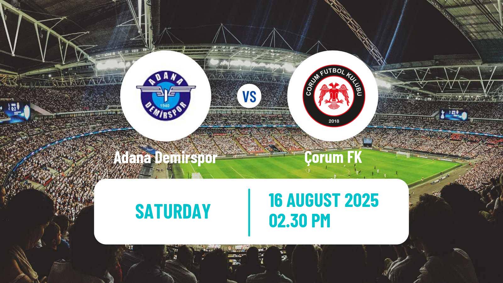 Soccer Turkish First League Adana Demirspor - Çorum
