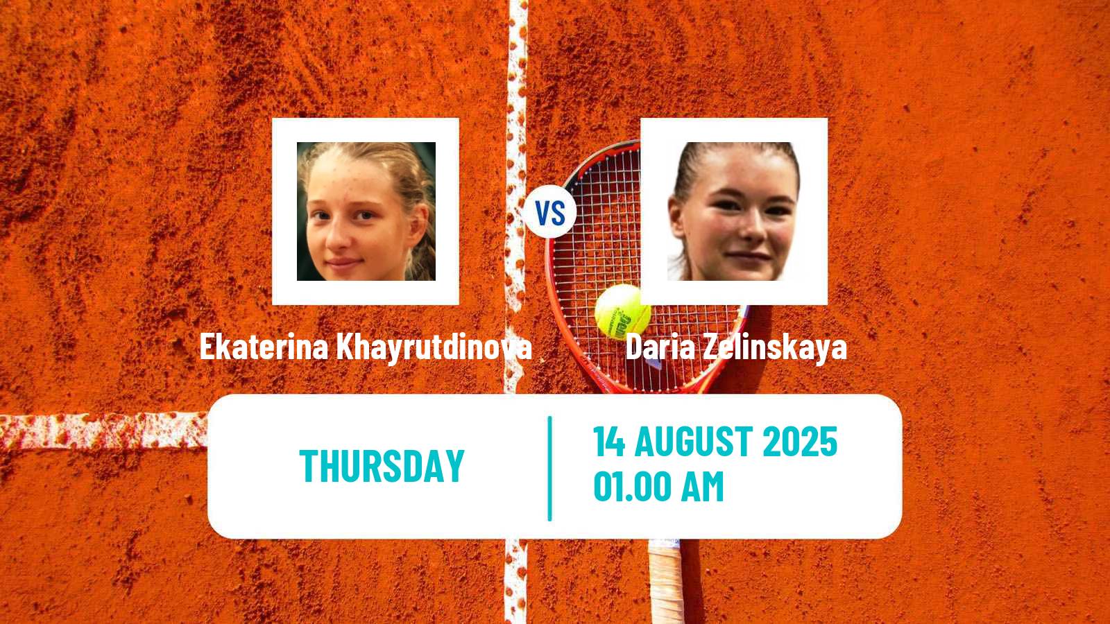 Tennis ITF W15 Astana 2 Women Ekaterina Khayrutdinova - Daria Zelinskaya