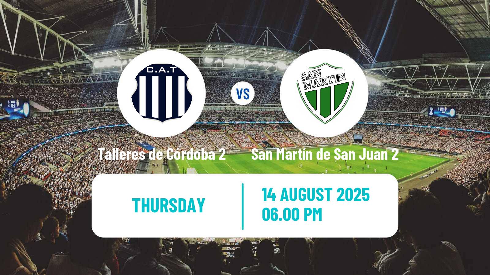 Soccer Argentinian Reserve League Talleres de Córdoba 2 - San Martín de San Juan 2