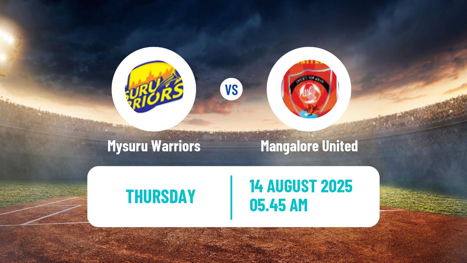 Cricket Indian Maharaja T20 Trophy Mysuru Warriors - Mangalore United
