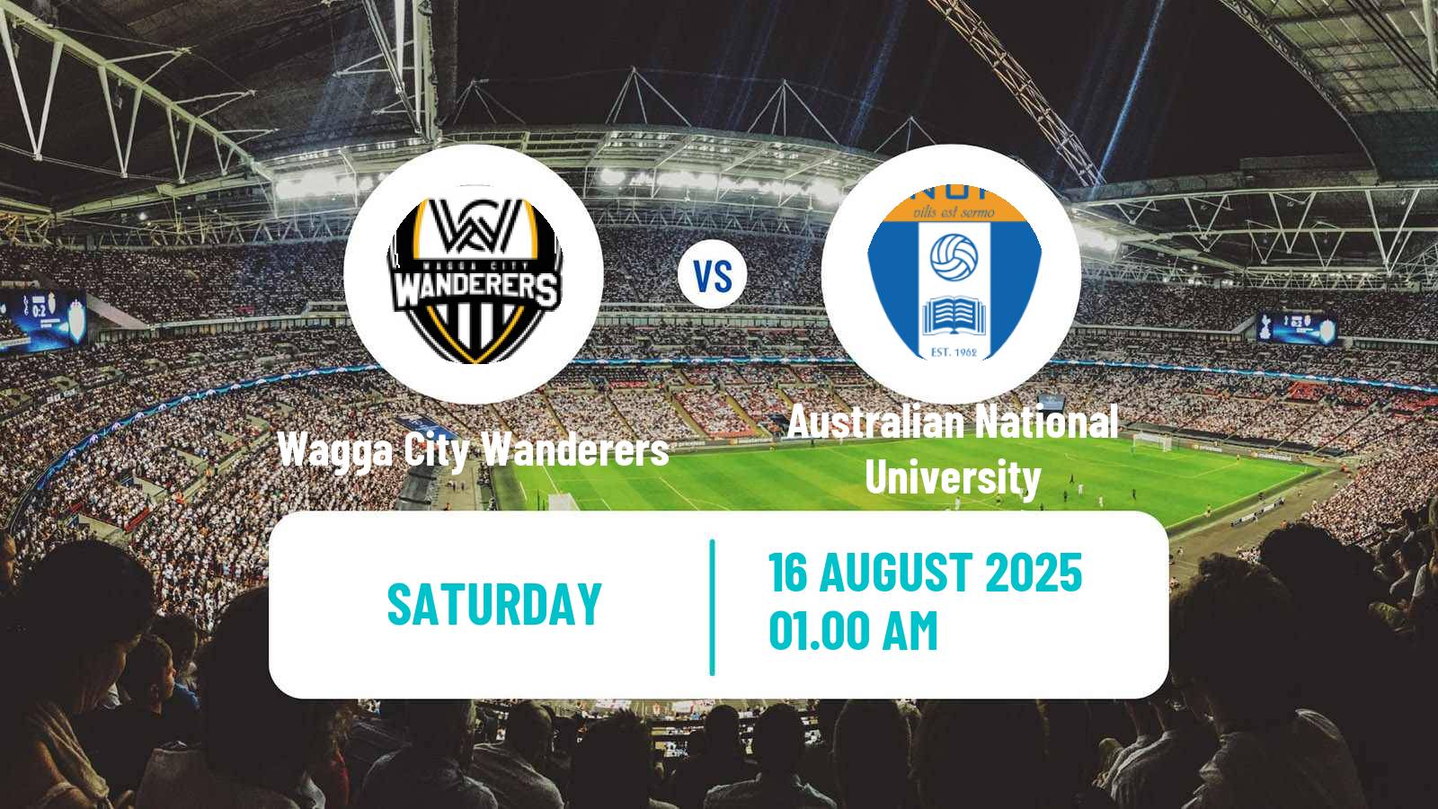 Soccer Australian Capital Premier League Wagga City Wanderers - Australian National University