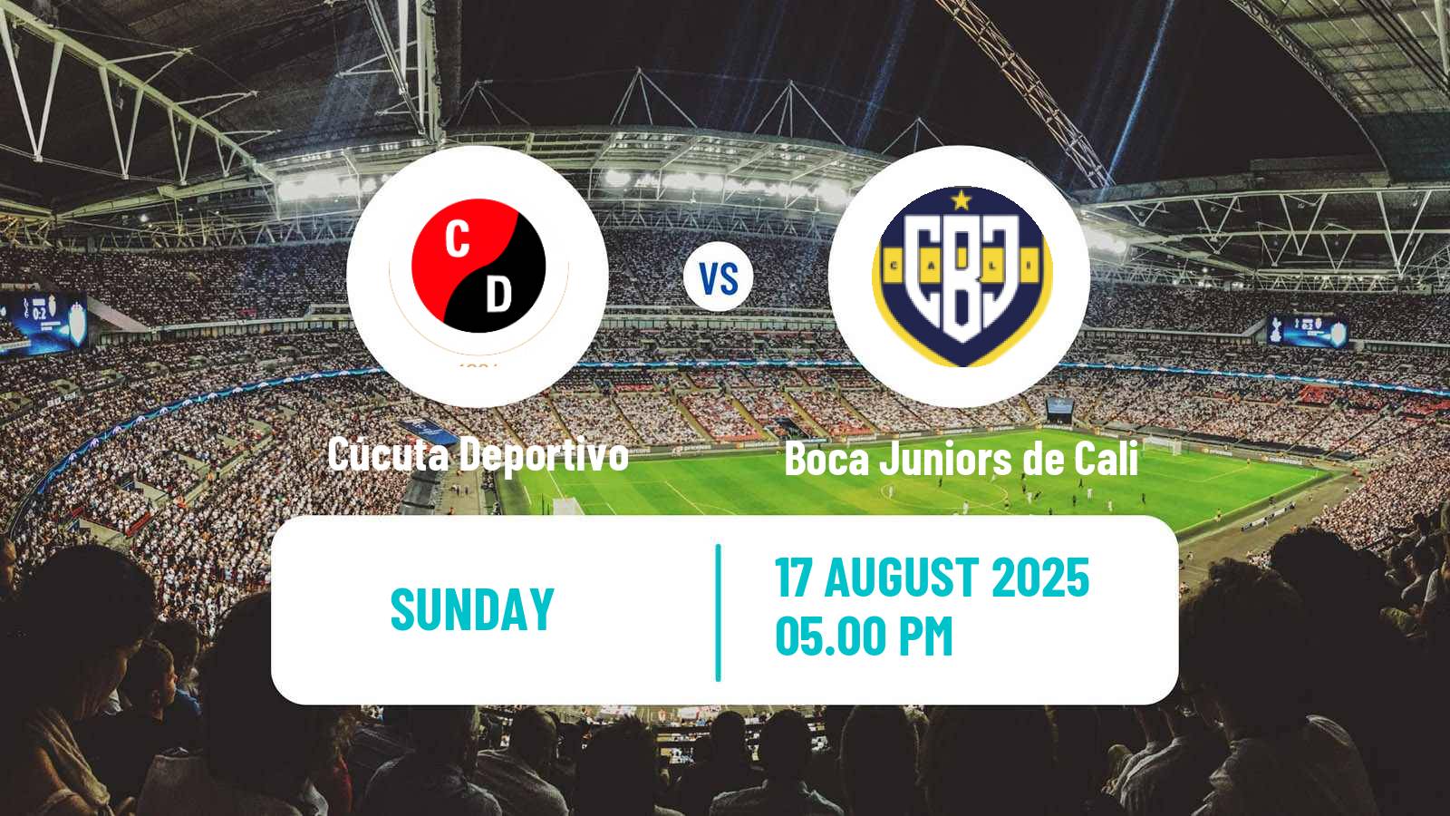 Soccer Colombian Primera B Cúcuta Deportivo - Boca Juniors de Cali