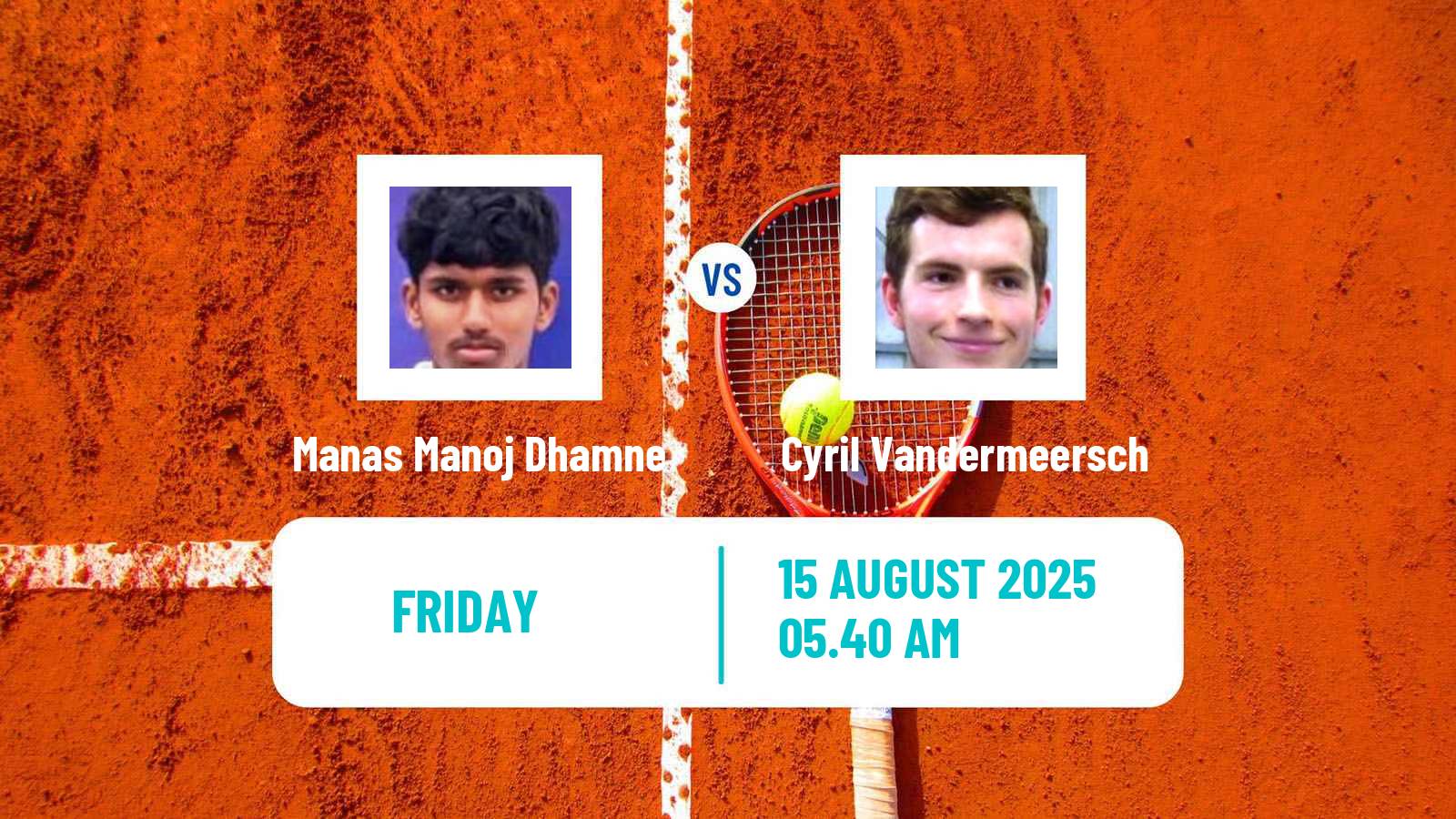 Tennis ITF M25 Monastir 6 Men Manas Manoj Dhamne - Cyril Vandermeersch