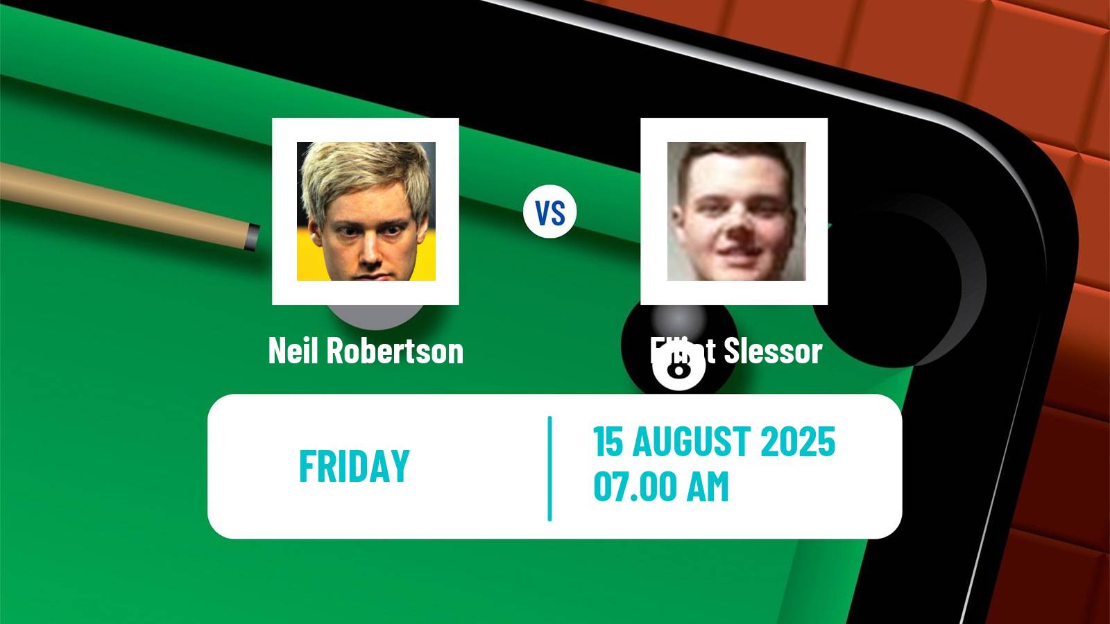 Snooker Saudi Arabia Masters Neil Robertson - Elliot Slessor