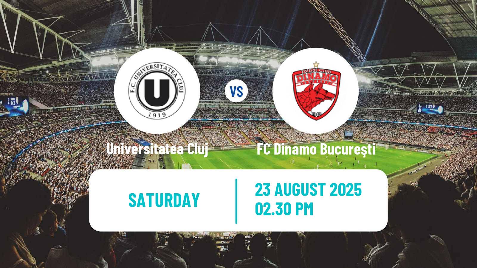 Soccer Romanian Liga 1 Universitatea Cluj - FC Dinamo Bucureşti
