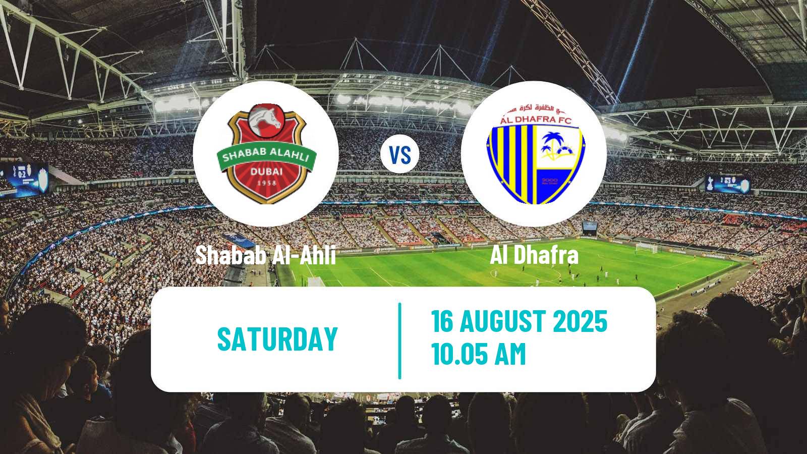 Soccer UAE Football League Shabab Al-Ahli - Al Dhafra