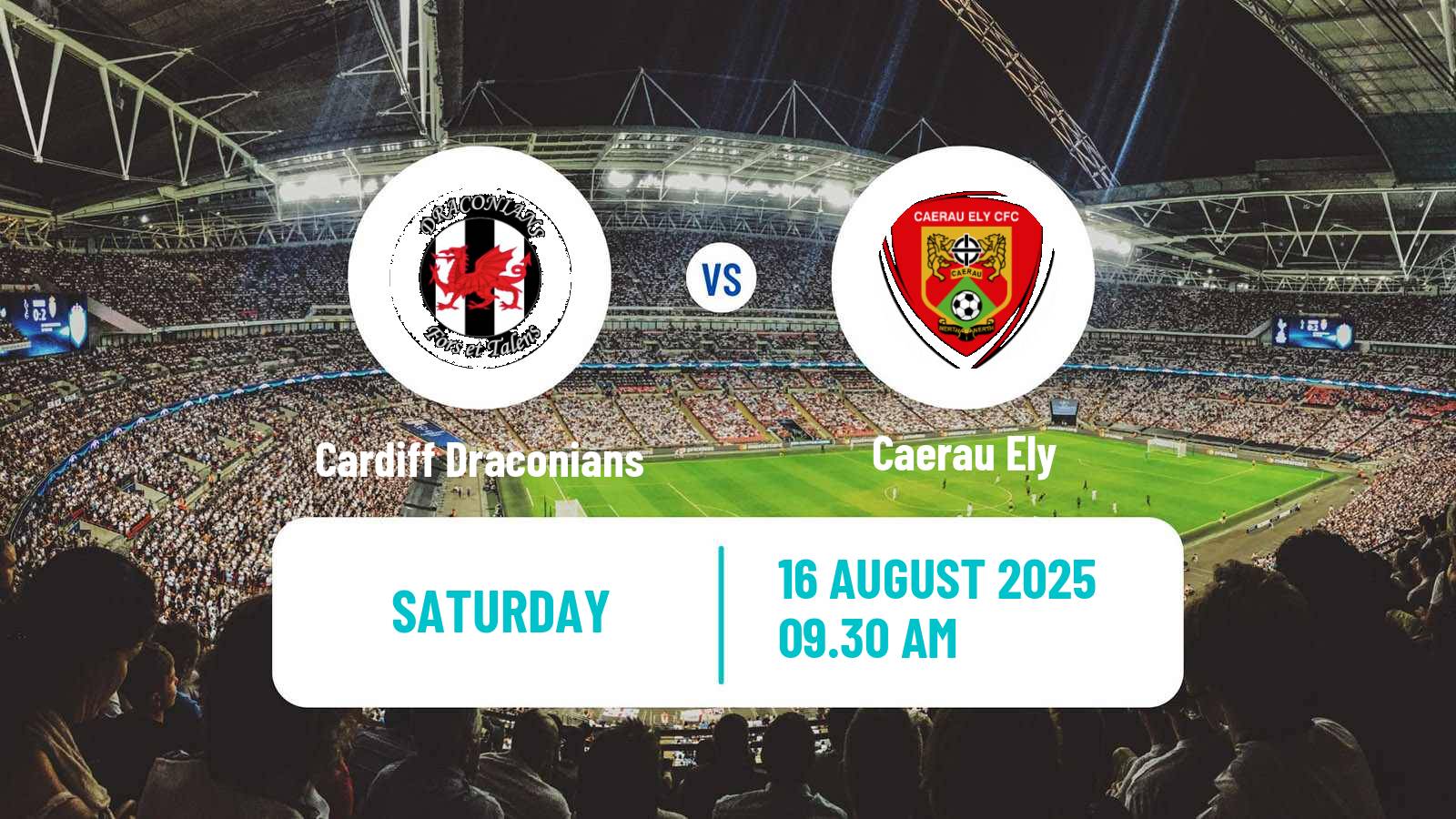 Soccer Welsh Cymru South Cardiff Draconians - Caerau Ely