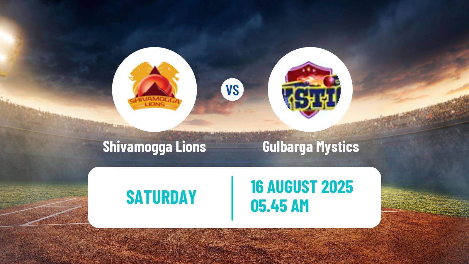 Cricket Indian Maharaja T20 Trophy Shivamogga Lions - Gulbarga Mystics