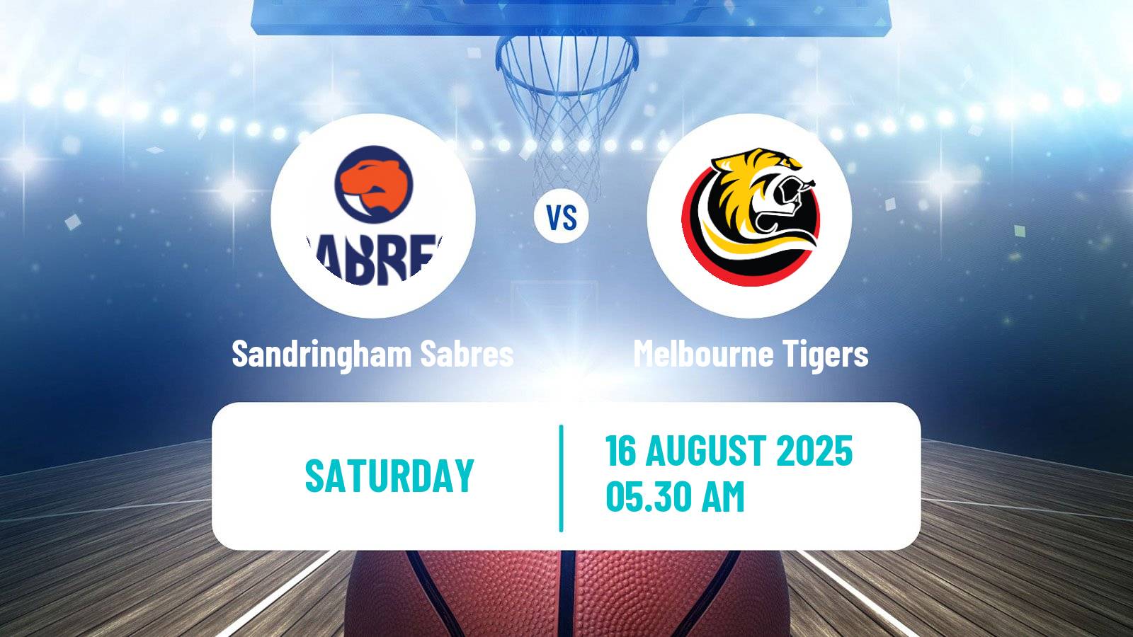 Basketball Australian NBL1 South Sandringham Sabres - Melbourne Tigers
