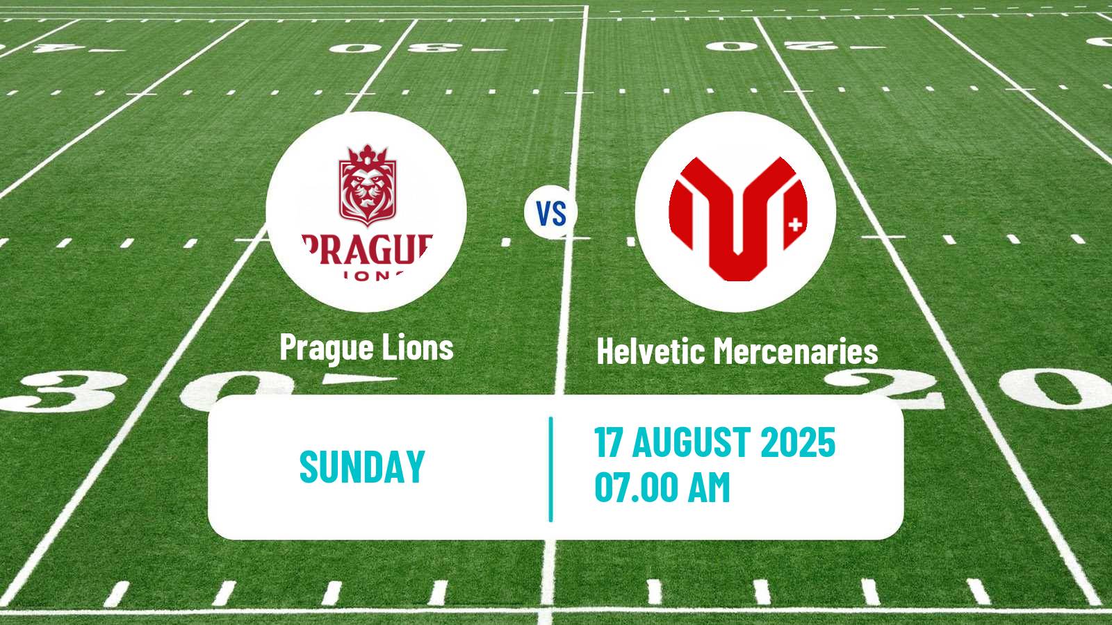 American football European League of American Football Prague Lions - Helvetic Mercenaries