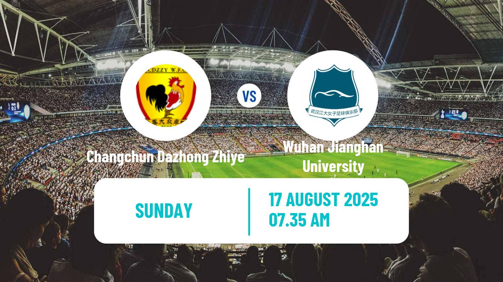 Soccer Chinese Super League Women Changchun Dazhong Zhiye - Wuhan Jianghan University