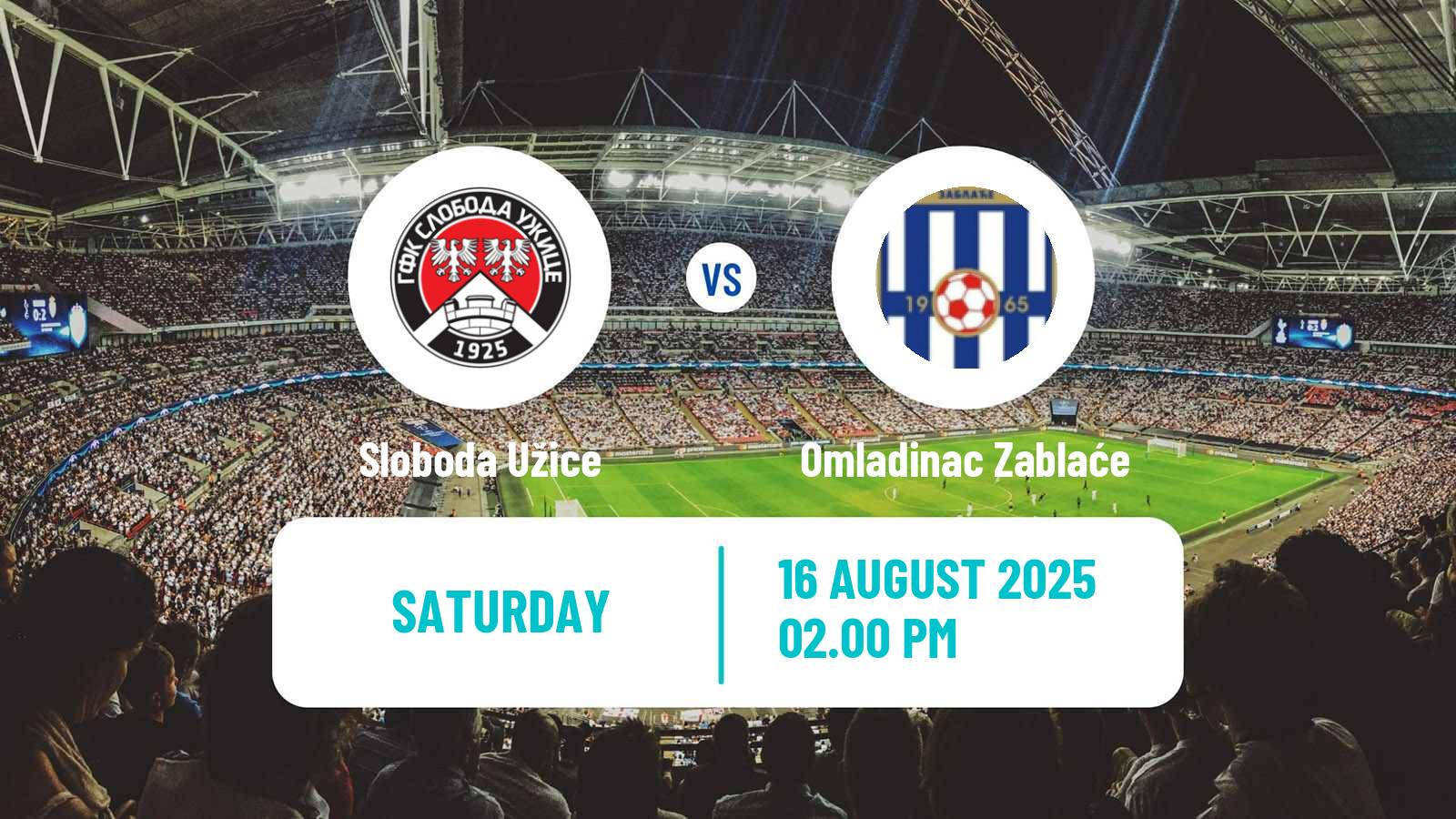 Soccer Serbian Srpska Liga - West Sloboda Užice - Omladinac Zablaće
