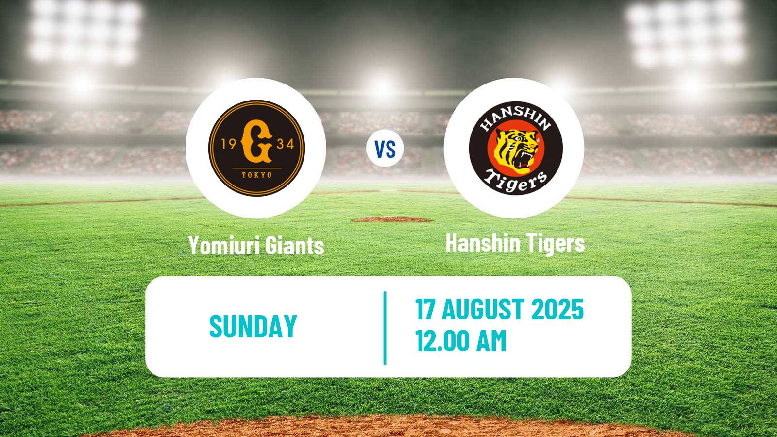 Baseball NPB Yomiuri Giants - Hanshin Tigers