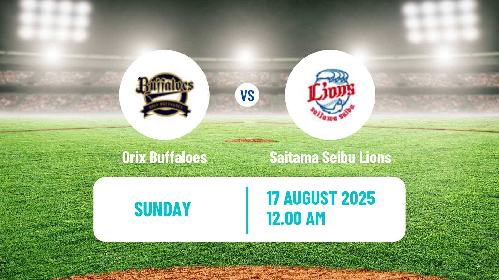 Baseball NPB Orix Buffaloes - Saitama Seibu Lions
