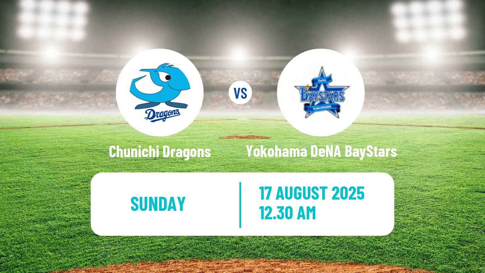 Baseball NPB Chunichi Dragons - Yokohama DeNA BayStars