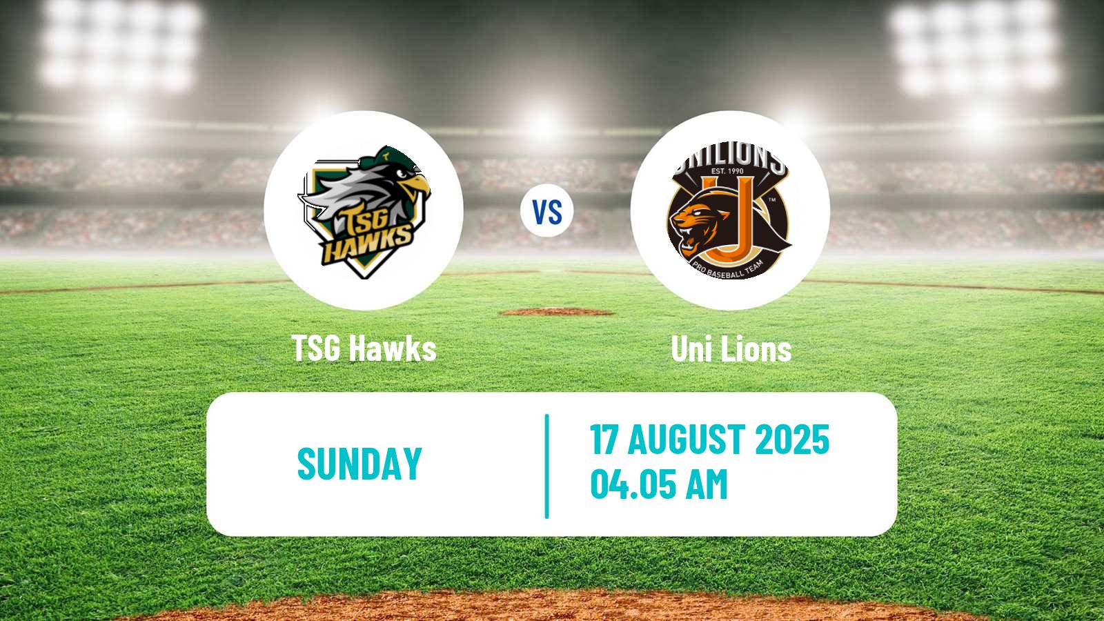 Baseball Taiwan CPBL TSG Hawks - Uni Lions