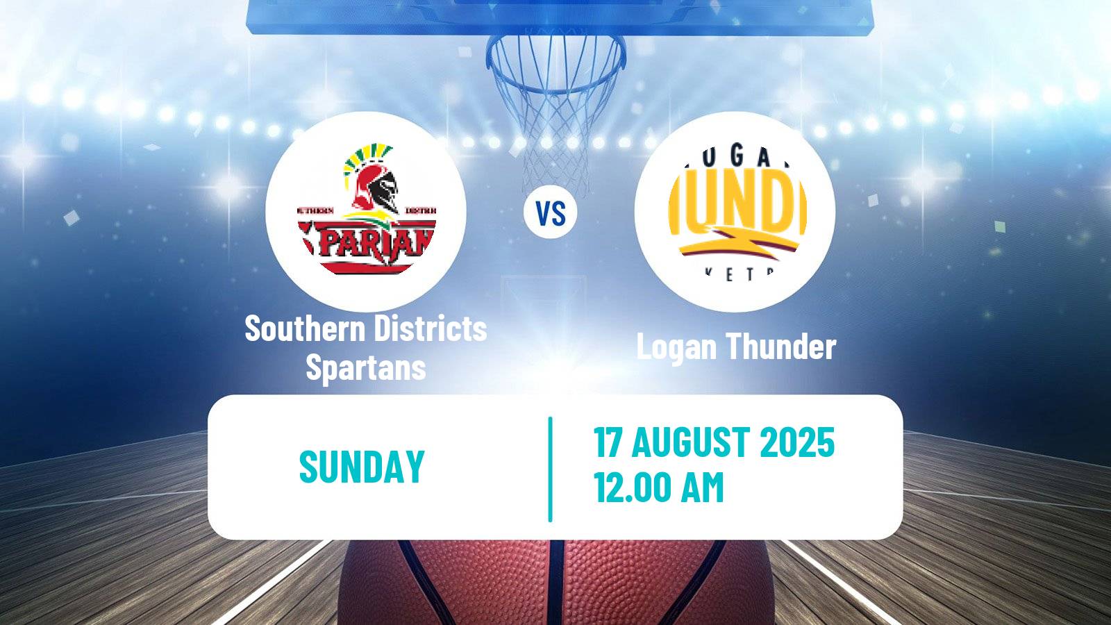 Basketball Australian NBL1 North Women Southern Districts Spartans - Logan Thunder