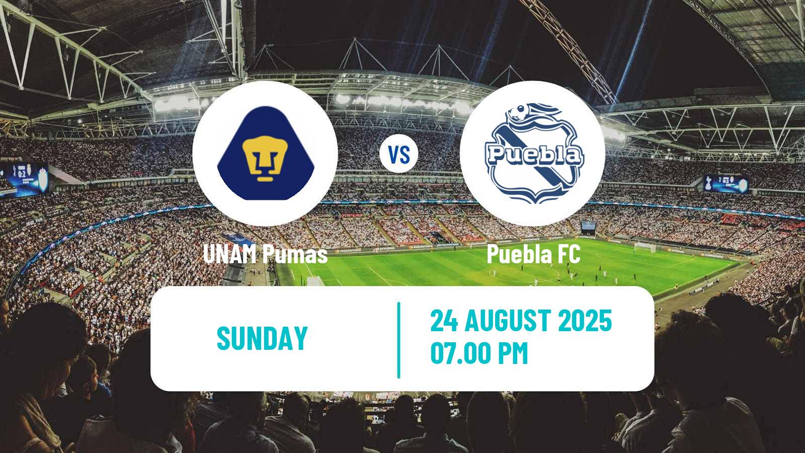 Soccer Mexican Liga MX UNAM - Puebla