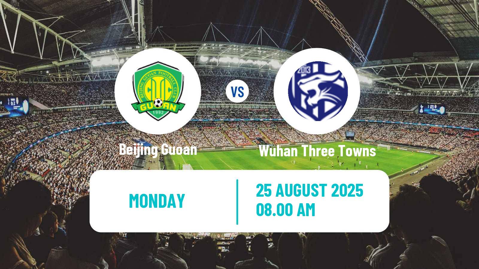 Soccer Chinese Super League Beijing Guoan - Wuhan Three Towns