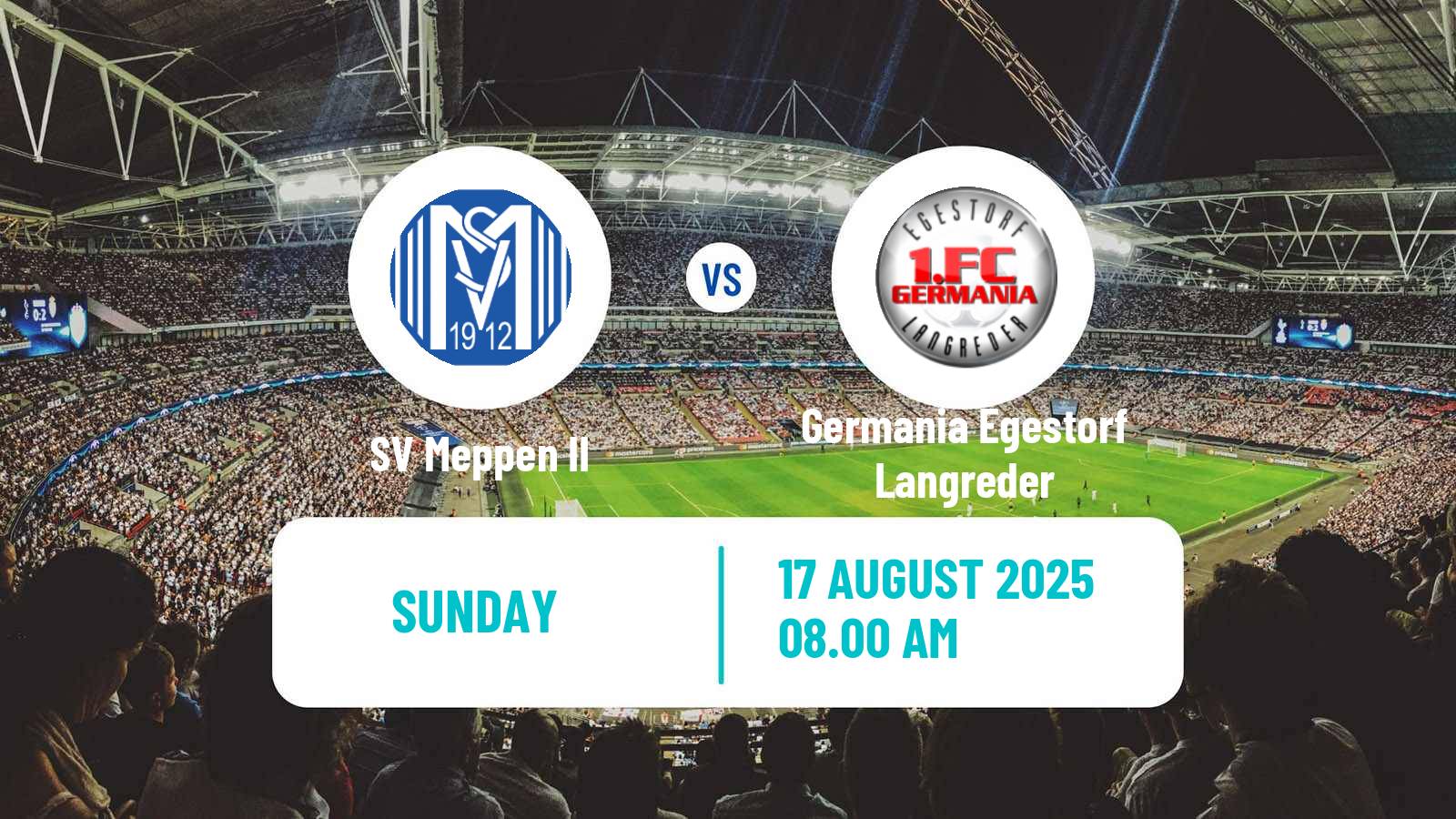 Soccer German Oberliga Niedersachsen Meppen II - Germania Egestorf Langreder