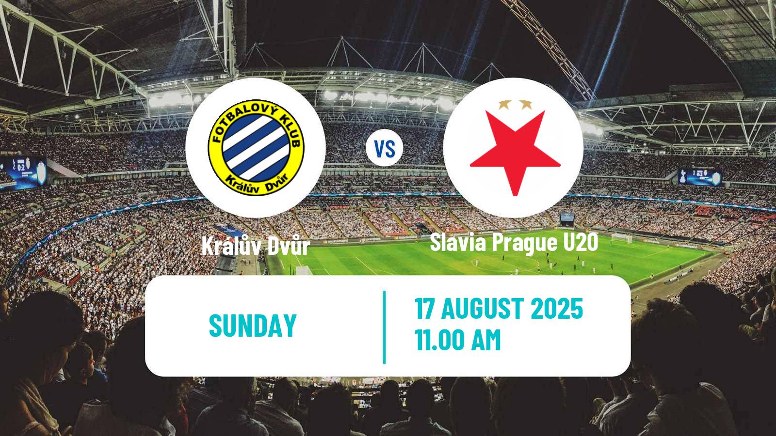 Soccer Czech CFL Group A Králův Dvůr - Slavia Prague U20