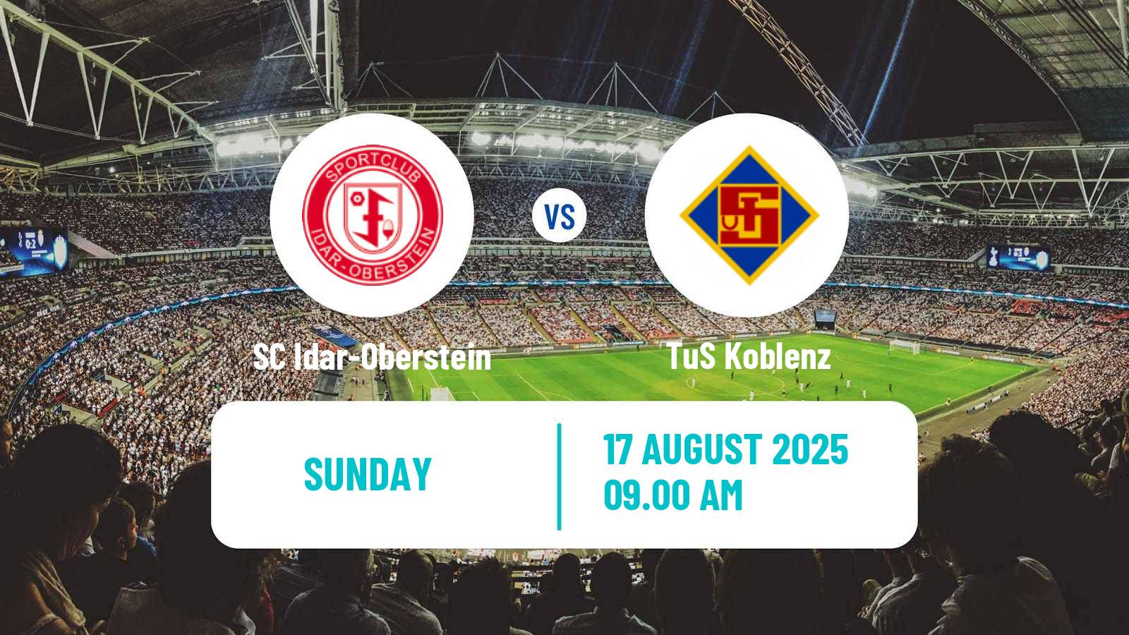 Soccer German Oberliga Rheinland-Pfalz/Saar SC Idar-Oberstein - TuS Koblenz