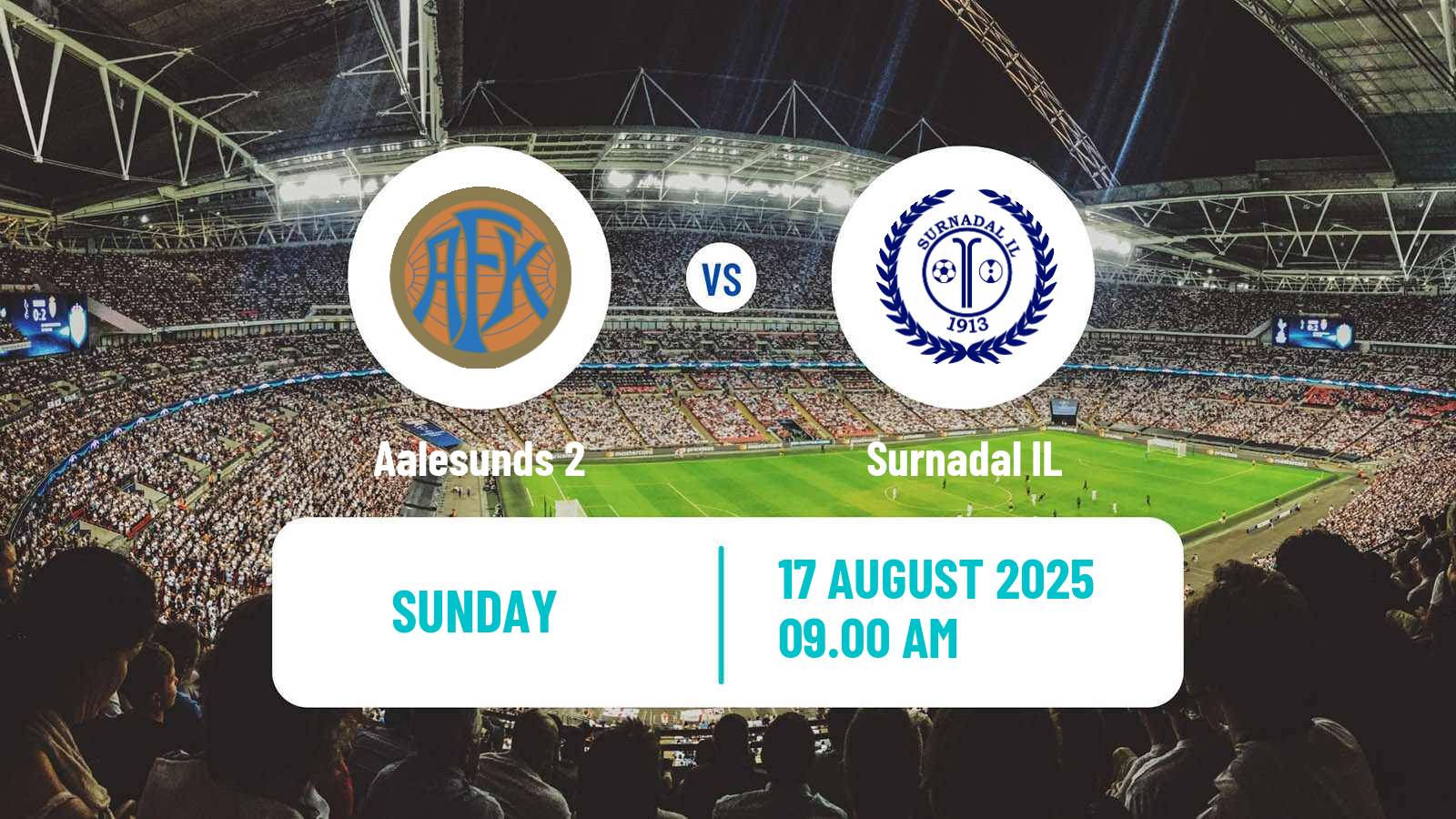 Soccer Norwegian Division 3 - Group 2 Aalesunds 2 - Surnadal IL