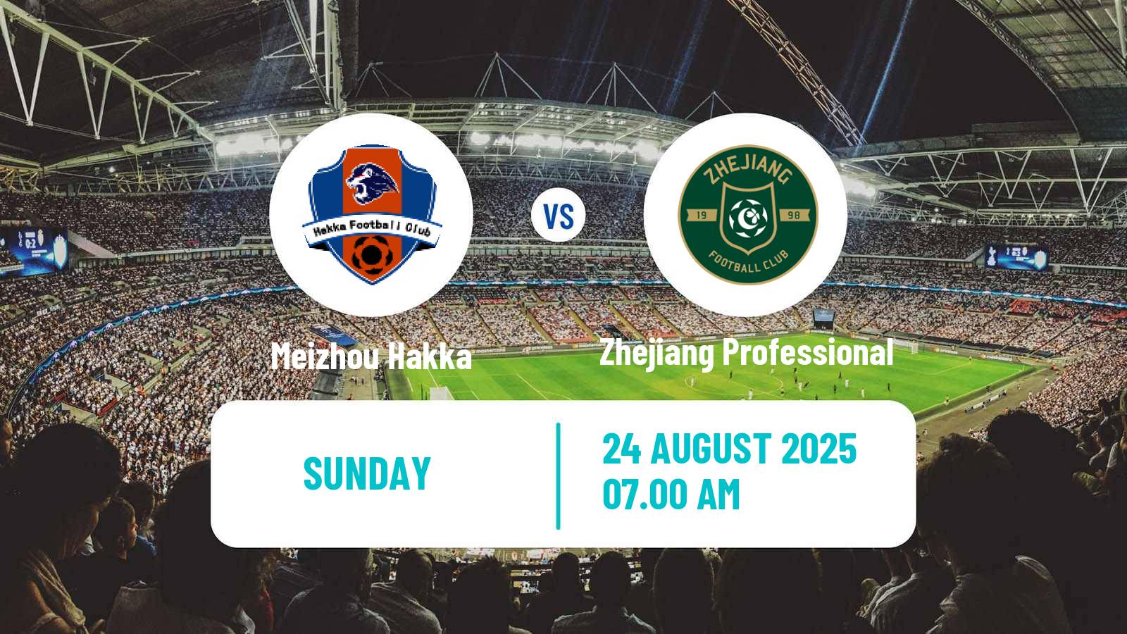 Soccer Chinese Super League Meizhou Hakka - Zhejiang Professional