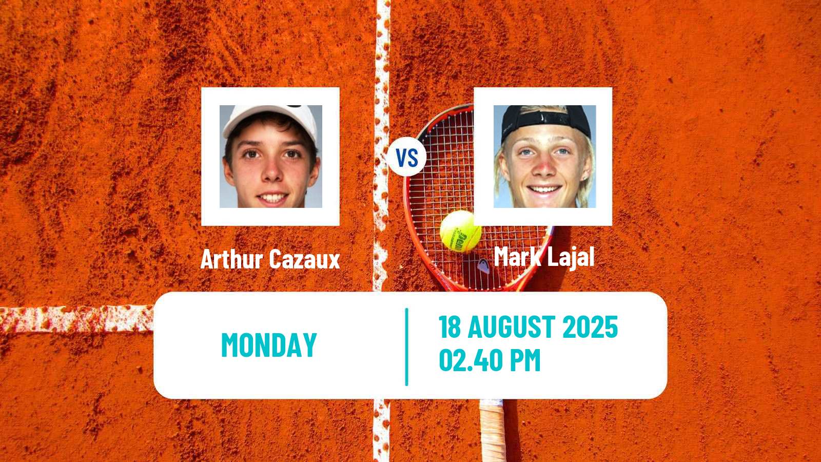Tennis ATP US Open Arthur Cazaux - Mark Lajal