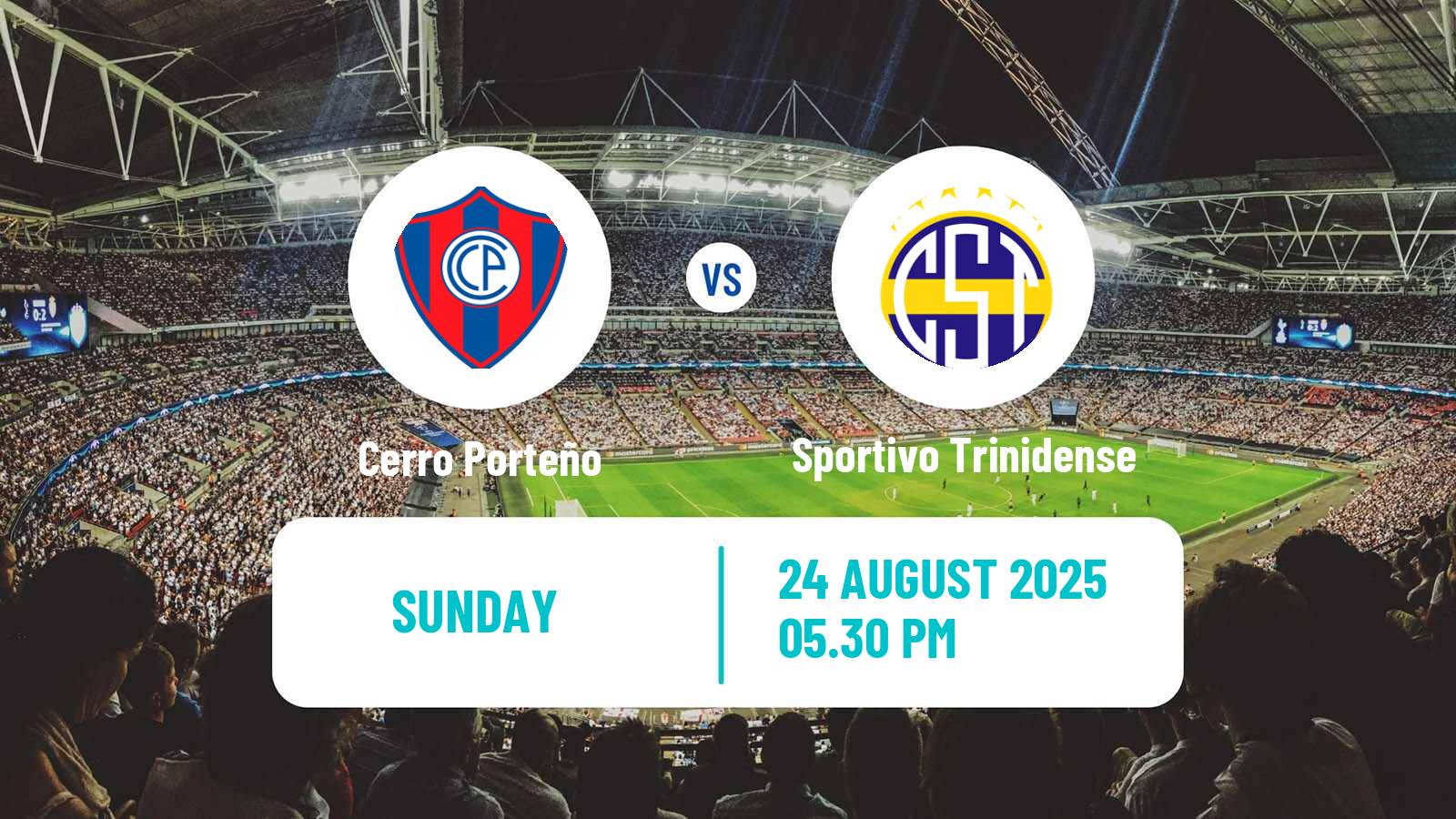 Soccer Paraguayan Primera Division Cerro Porteño - Sportivo Trinidense