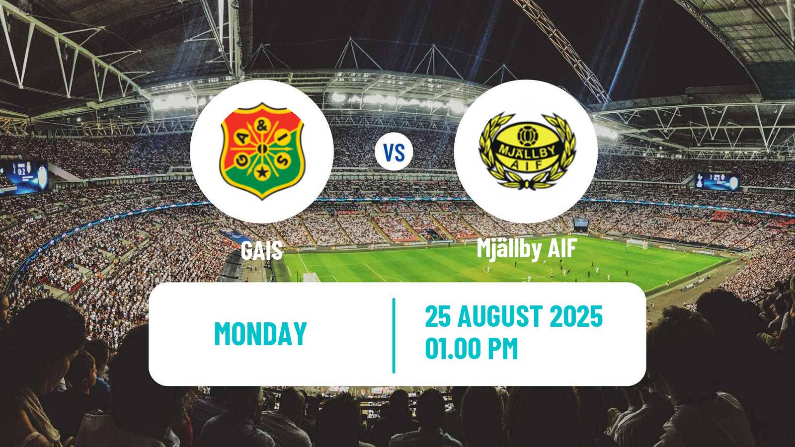 Soccer Swedish Allsvenskan GAIS - Mjällby