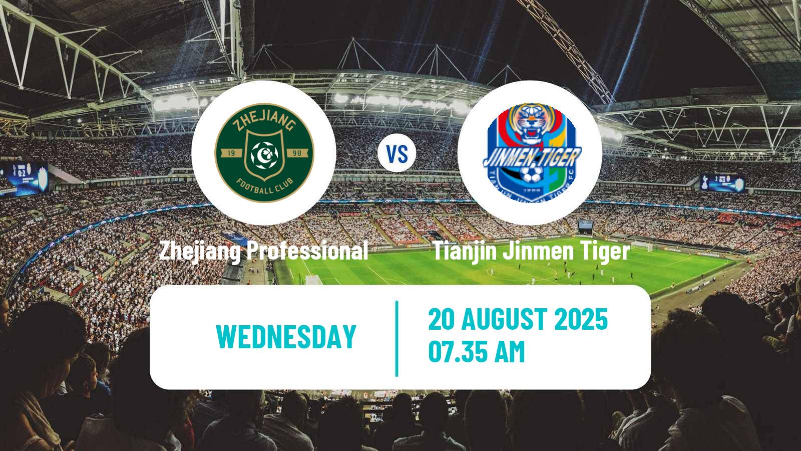 Soccer Chinese Super League Zhejiang Professional - Tianjin Jinmen Tiger