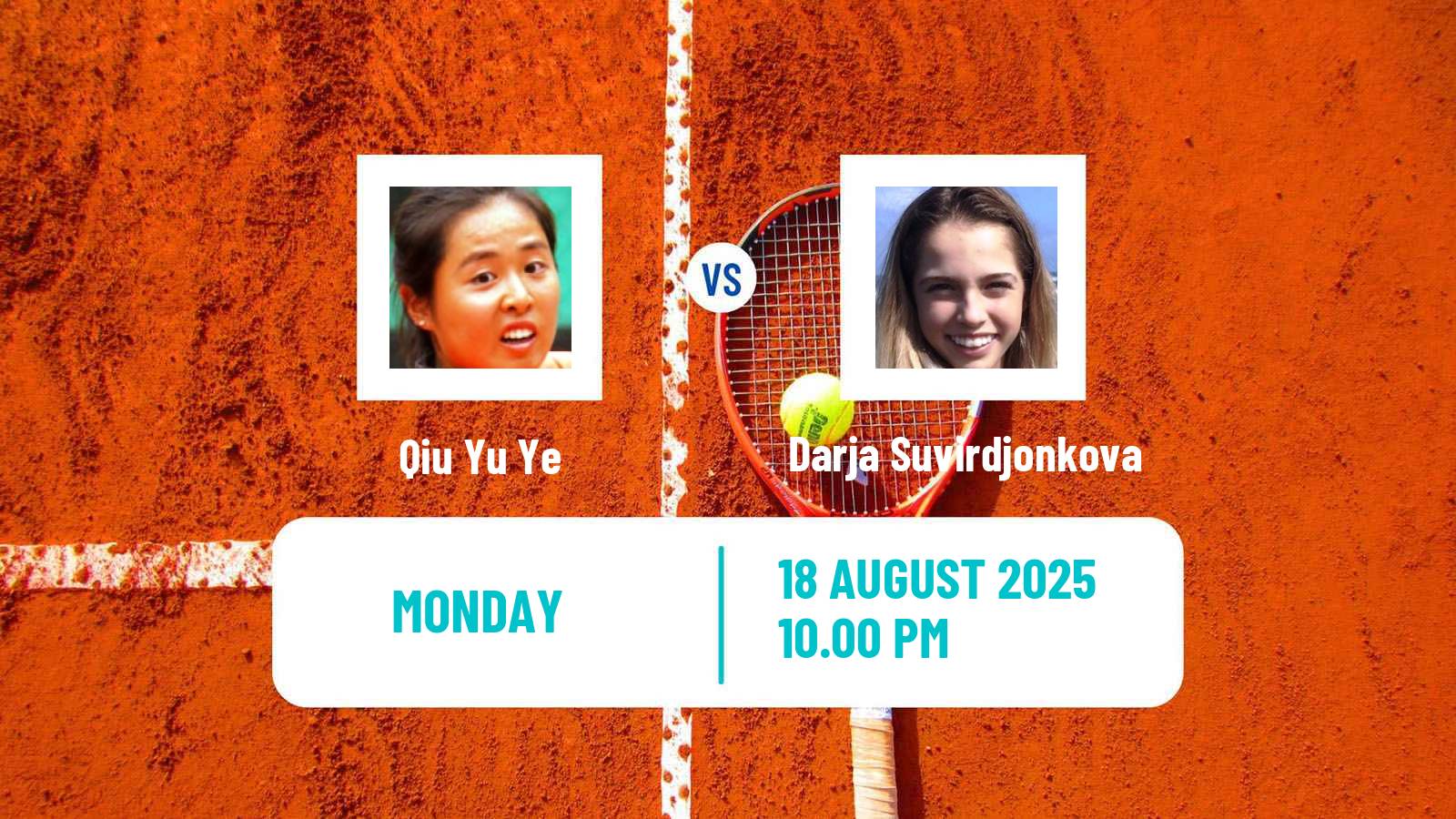 Tennis ITF W15 Nakhon Pathom 3 Women Qiu Yu Ye - Darja Suvirdjonkova