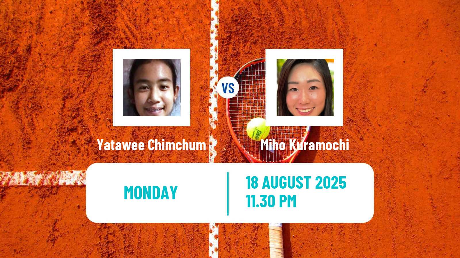 Tennis ITF W15 Nakhon Pathom 3 Women Yatawee Chimchum - Miho Kuramochi