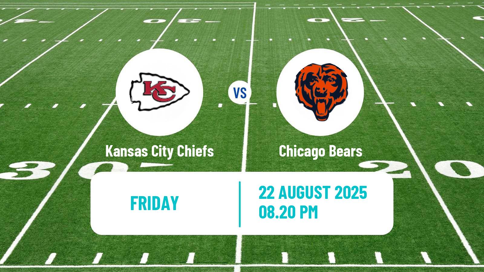 American football NFL Kansas City Chiefs - Chicago Bears