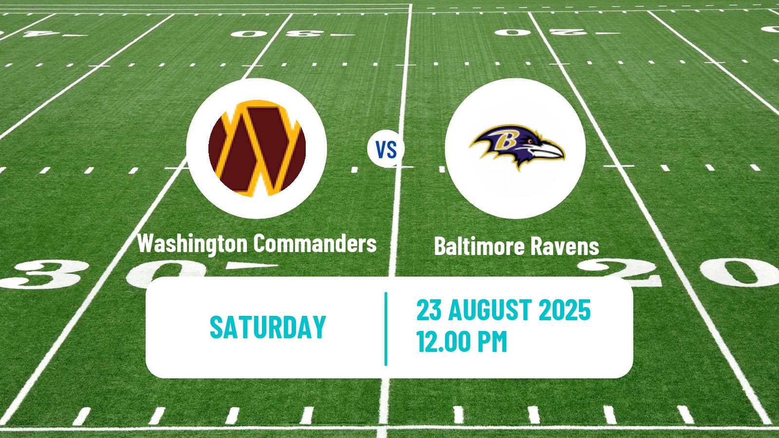 American football NFL Washington Commanders - Baltimore Ravens