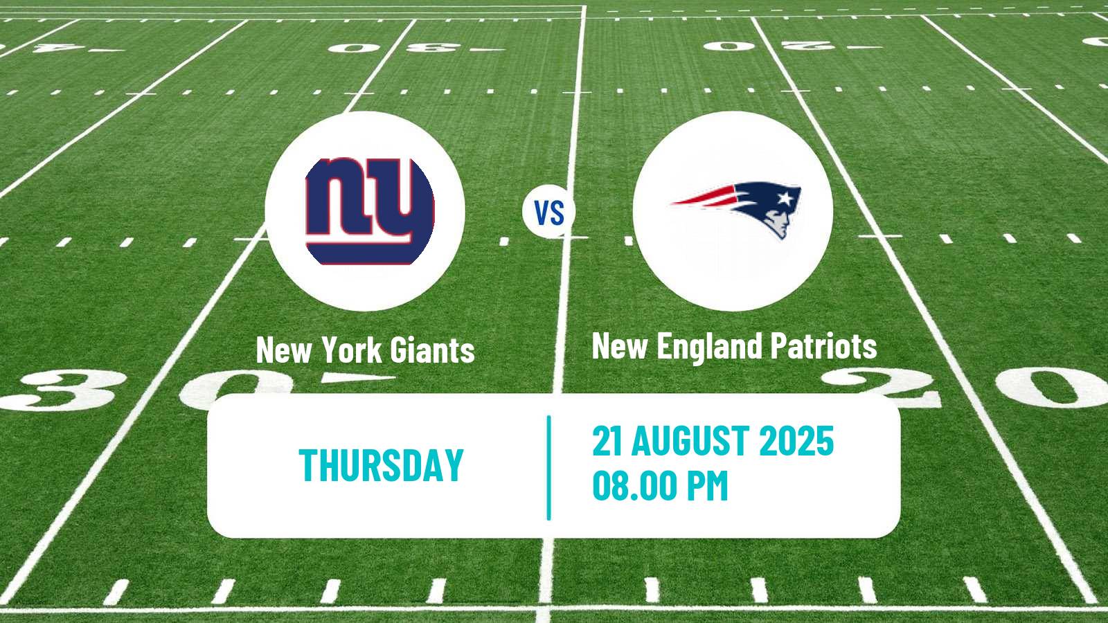 American football NFL New York Giants - New England Patriots