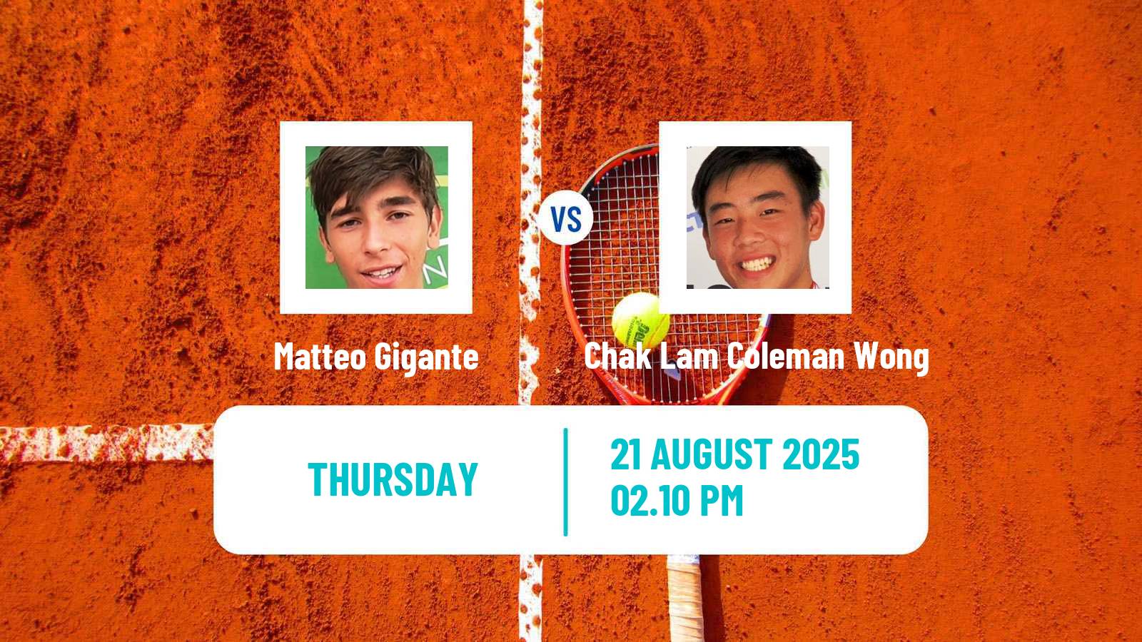 Tennis ATP US Open Matteo Gigante - Chak Lam Coleman Wong