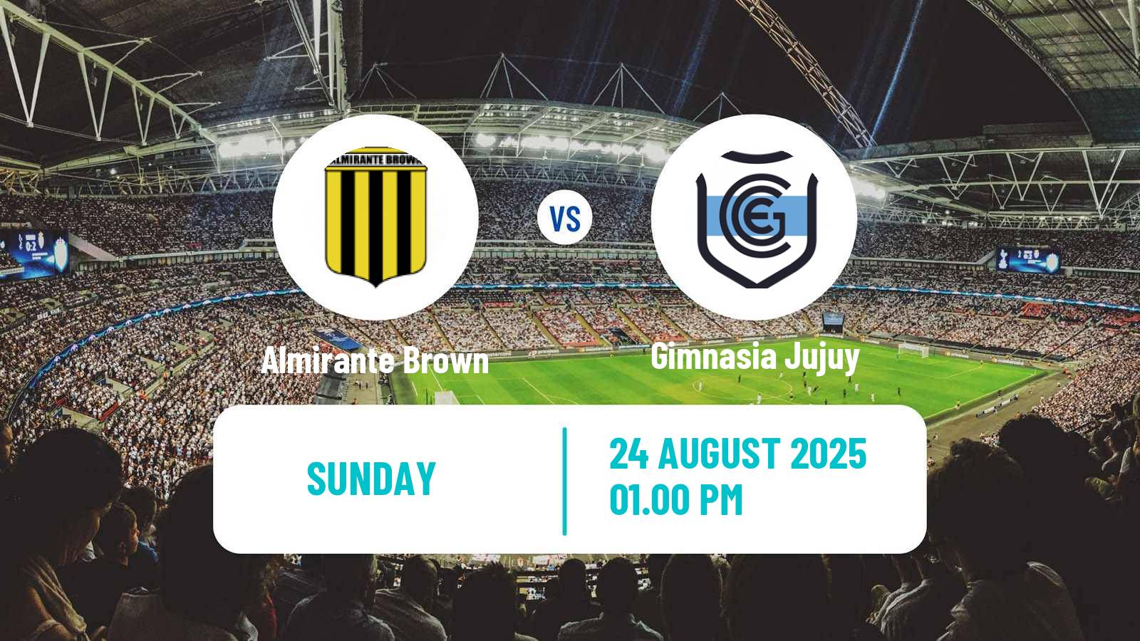 Soccer Argentinian Primera Nacional Almirante Brown - Gimnasia Jujuy