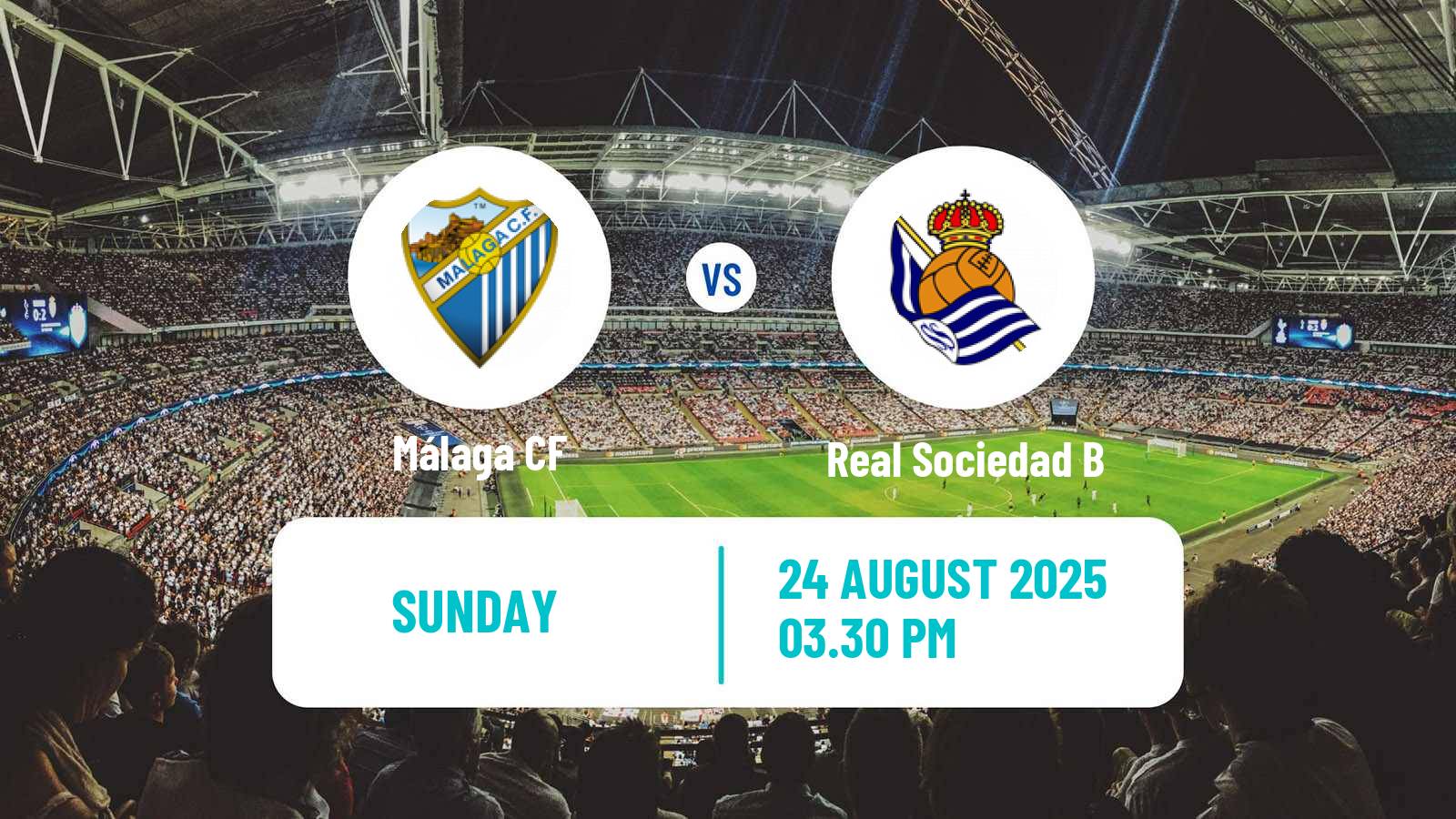 Soccer Spanish LaLiga2 Málaga - Real Sociedad B