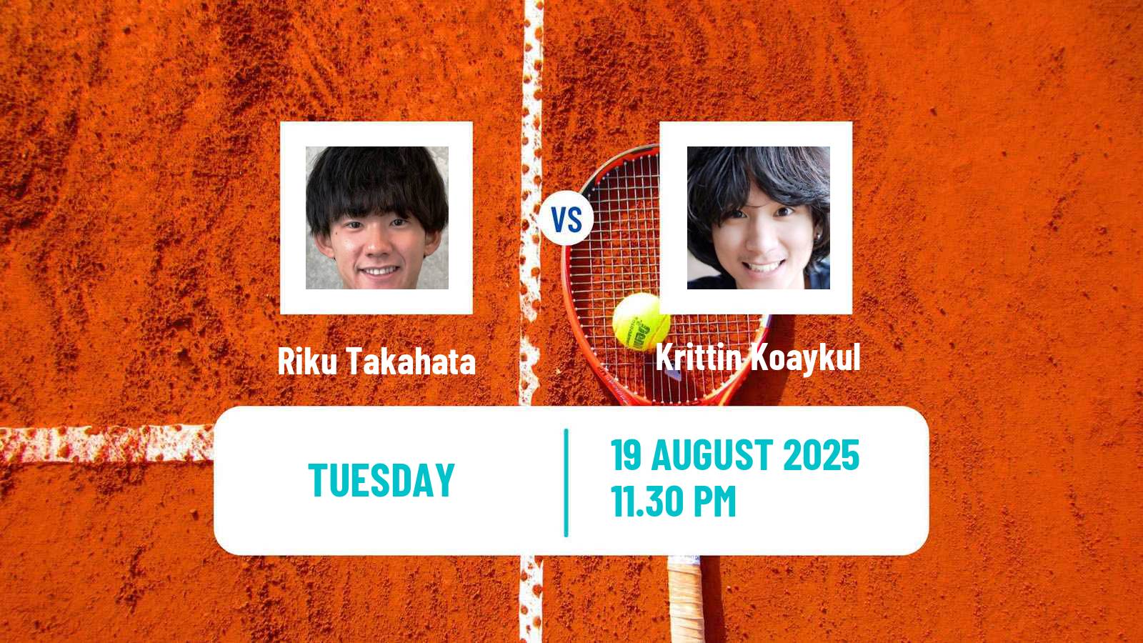 Tennis ITF M15 Nakhon Pathom 4 Men Riku Takahata - Krittin Koaykul