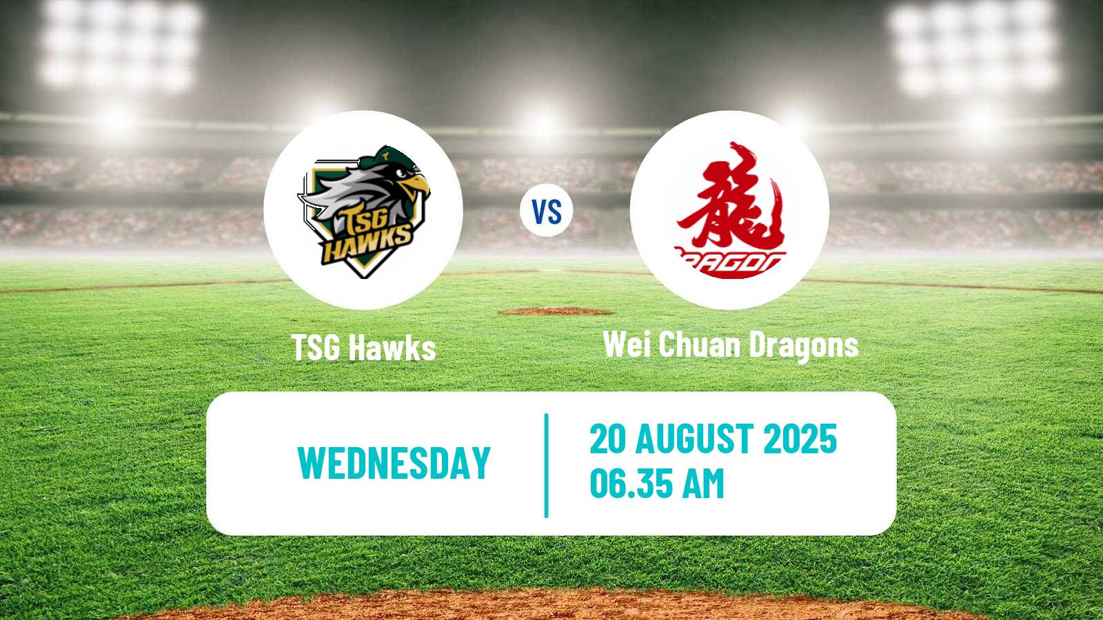 Baseball Taiwan CPBL TSG Hawks - Wei Chuan Dragons