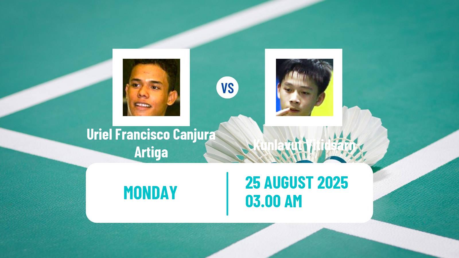 Badminton BWF World Championships Men Uriel Francisco Canjura Artiga - Kunlavut Vitidsarn