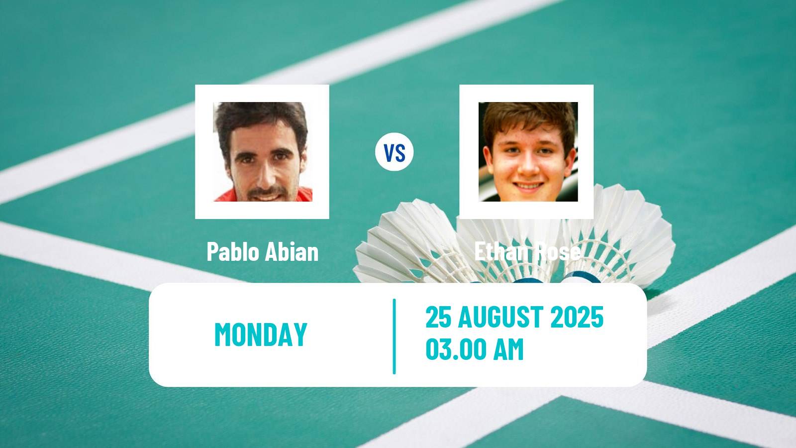 Badminton BWF World Championships Men Pablo Abian - Ethan Rose