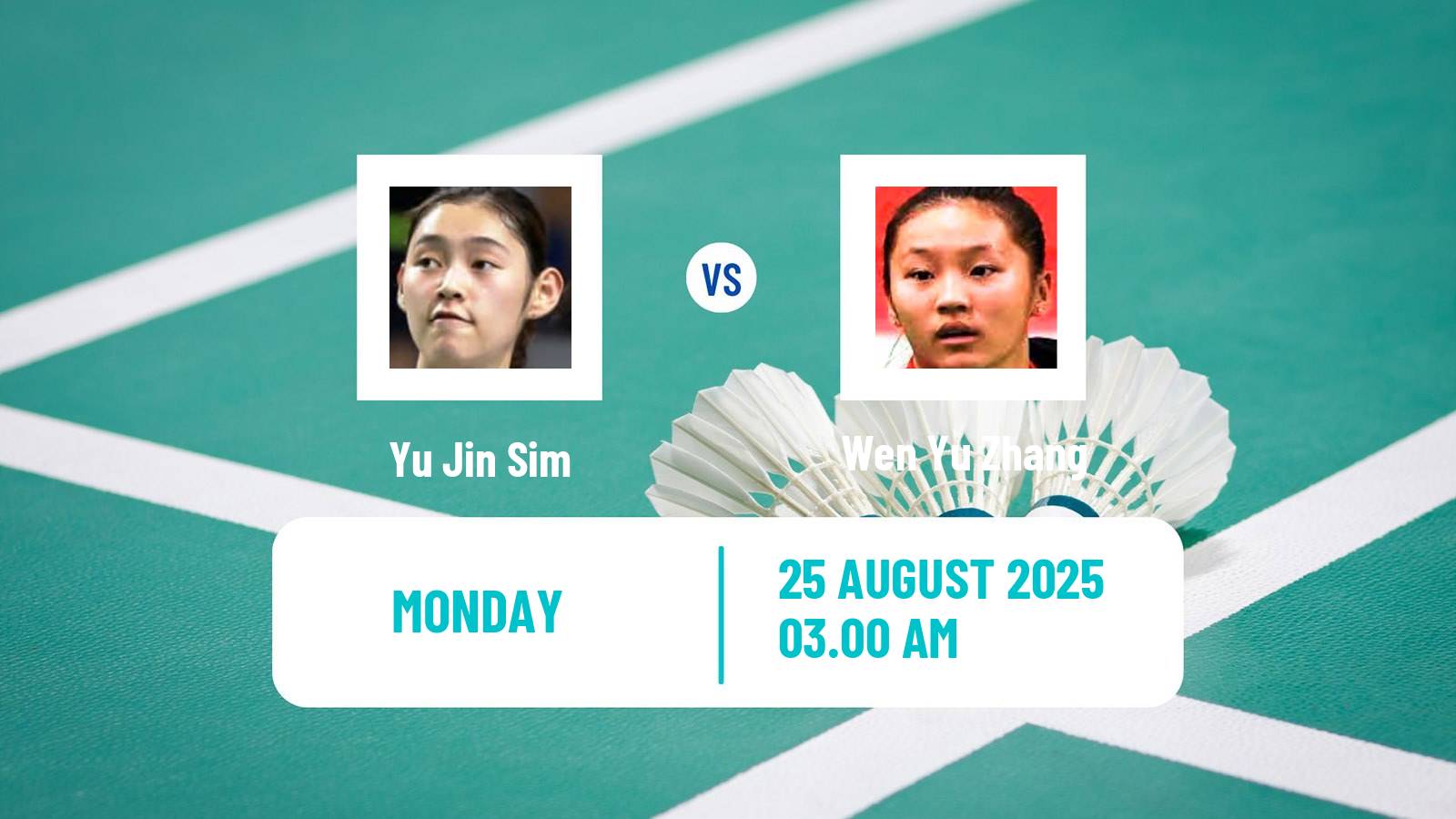 Badminton BWF World Championships Women Yu Jin Sim - Wen Yu Zhang