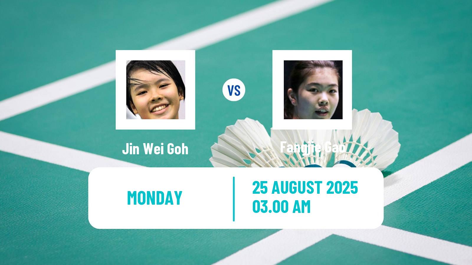 Badminton BWF World Championships Women Jin Wei Goh - Fangjie Gao