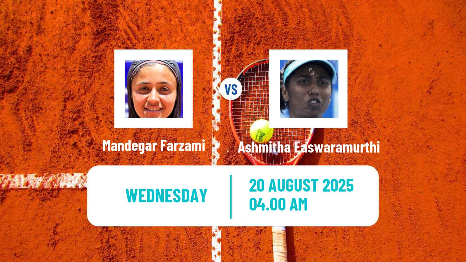 Tennis ITF W15 Ankara Women Mandegar Farzami - Ashmitha Easwaramurthi