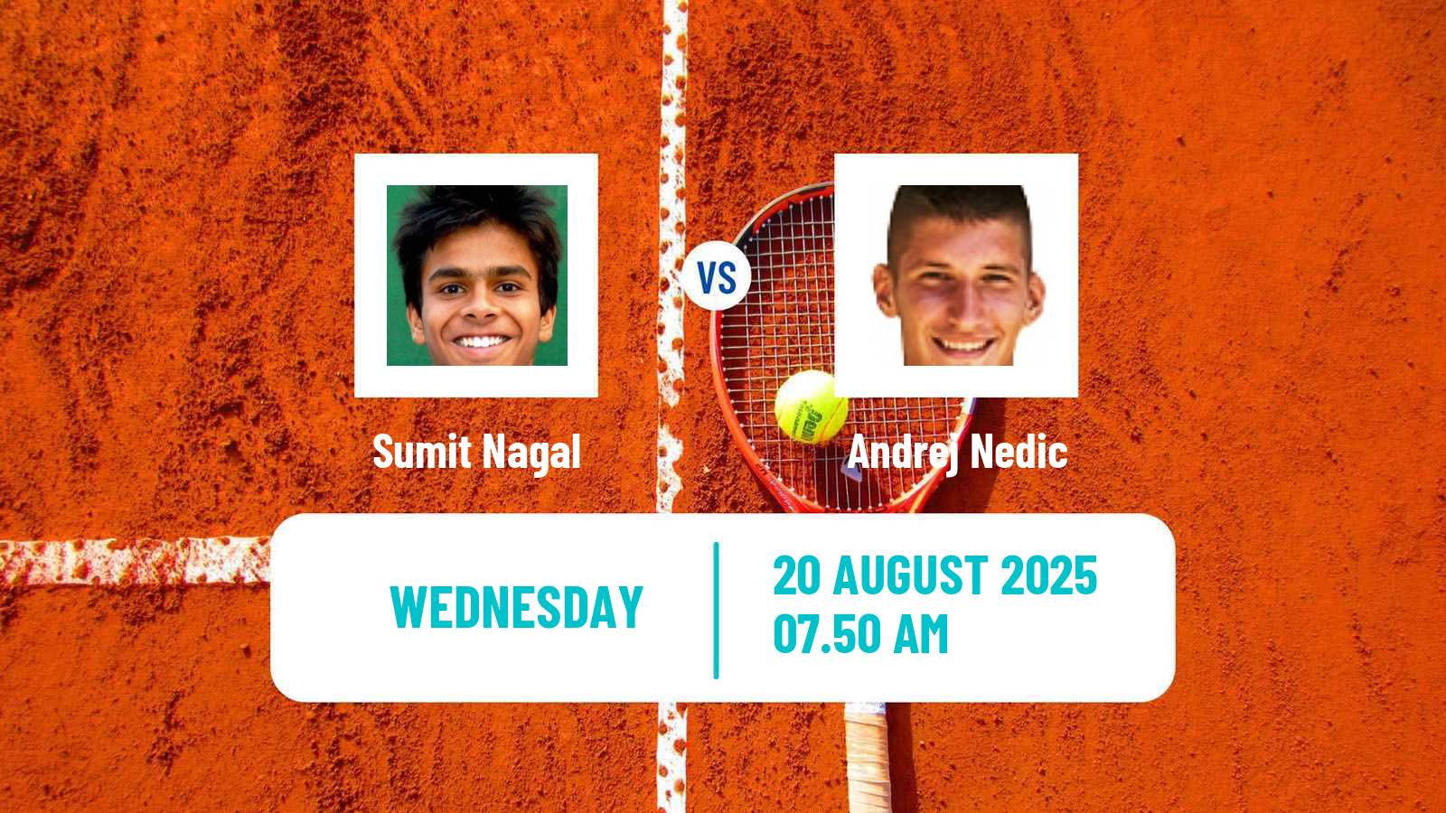 Tennis Sofia 2 Challenger Men Sumit Nagal - Andrej Nedic